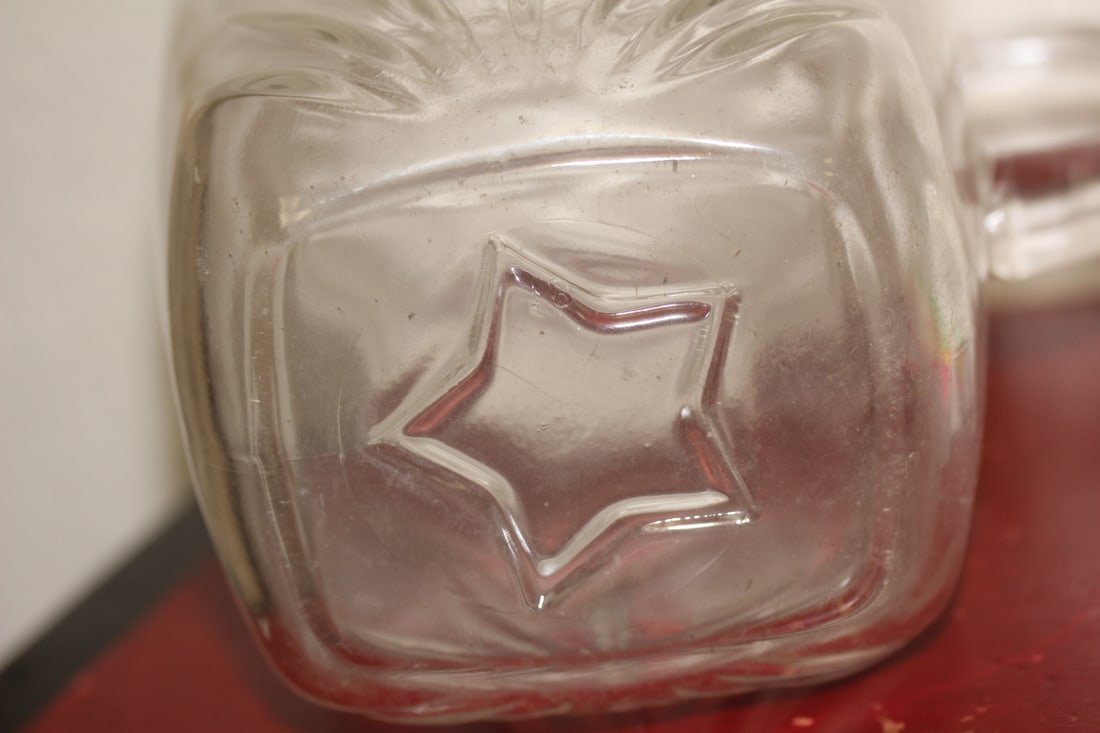 Antique Clear Glass Pitcher - 6