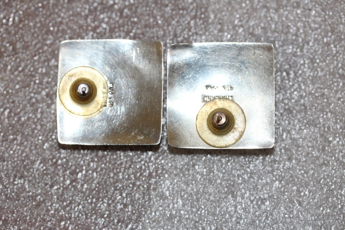 A Pair of Sterling and Tiger Eye Earrings - 2