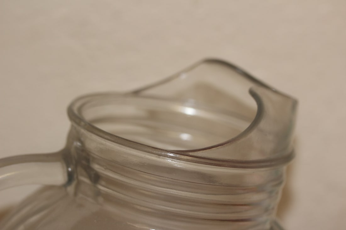 Antique Clear Glass Pitcher - 5
