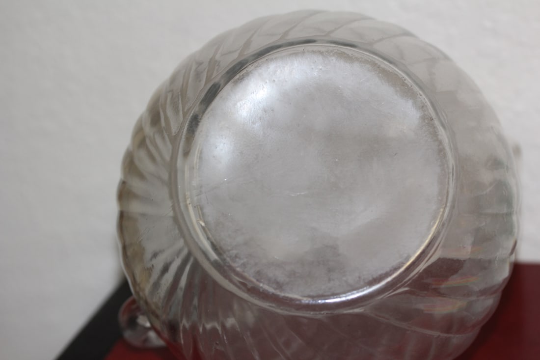 Antique Clear Glass Pitcher - 6