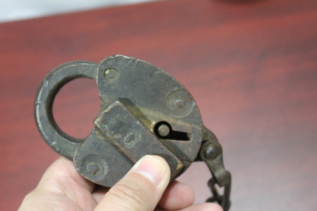 A Rare Antique Pacific Lock with Key - 4