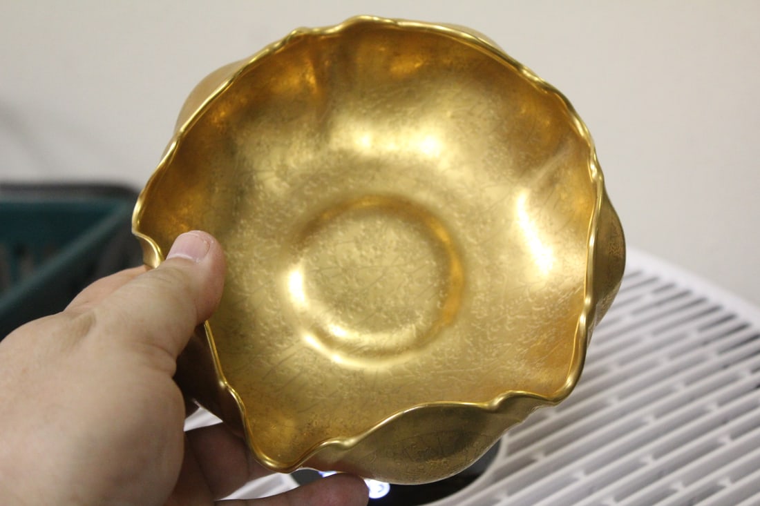Gold Gilted Porcelain Compote - 2