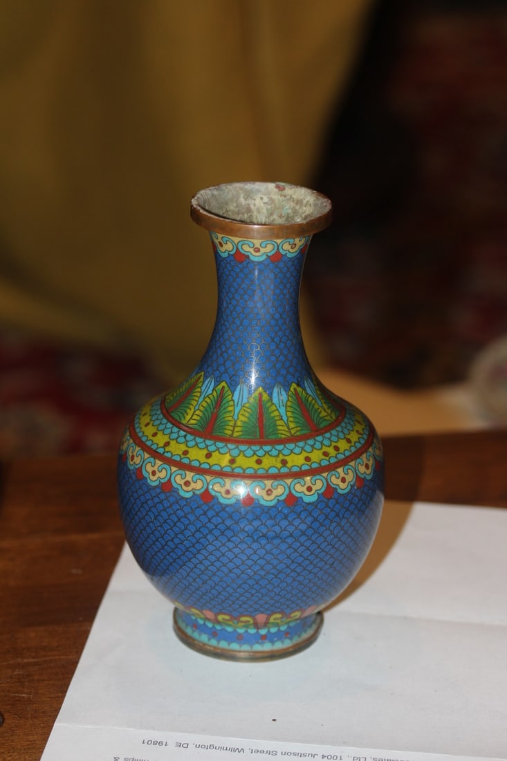Vintage Chinese Cloisonne Vase - 3