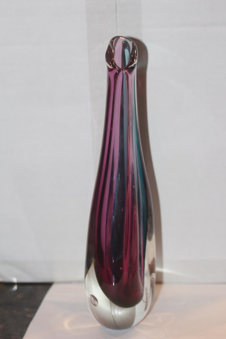 Signed Dave Drewek Art Glass Vase - 3