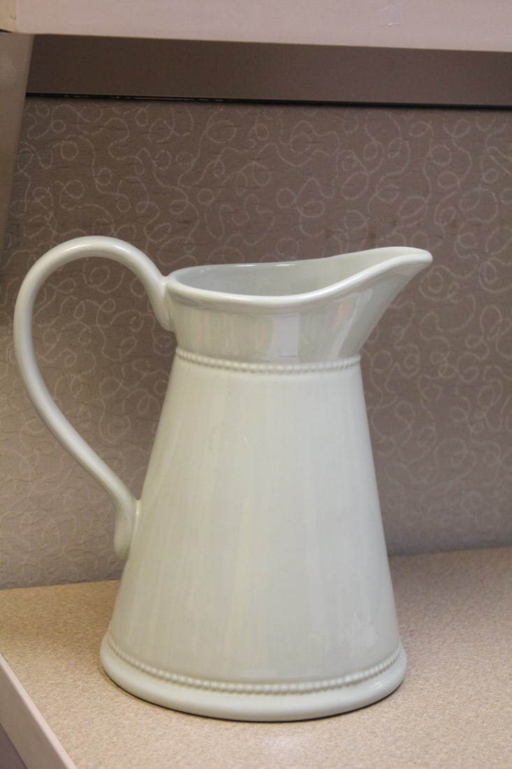 Ceramic Pitcher: marked "M" - 8 1/2" tall