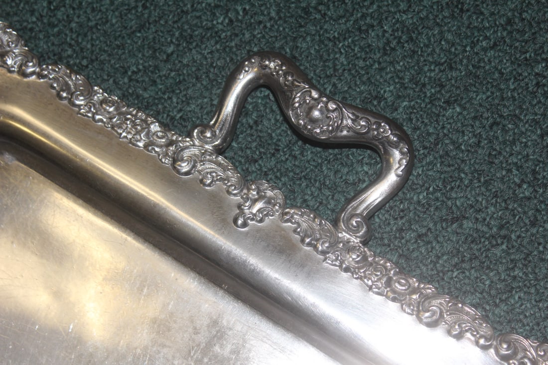 Ornate Silverplate Two Handle Tray - 2