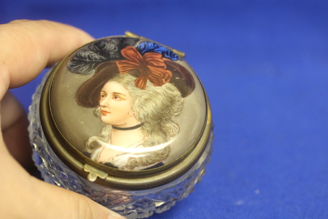 Porcelain and Cut Glass Jar - 2