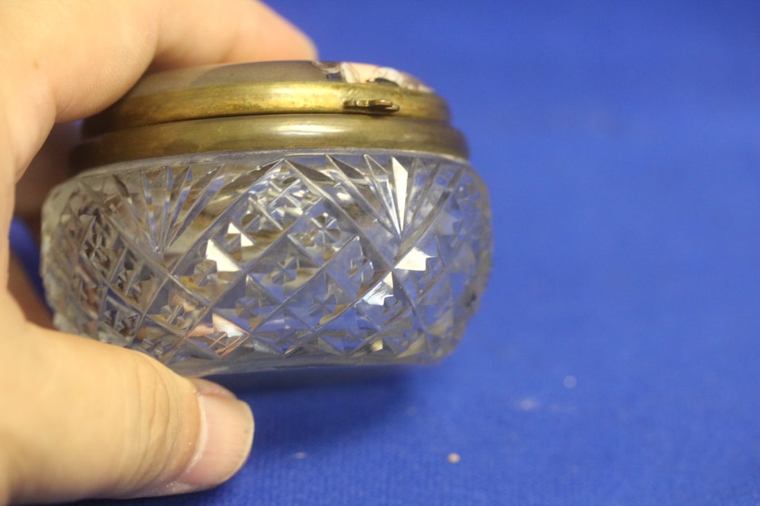 Porcelain and Cut Glass Jar - 3