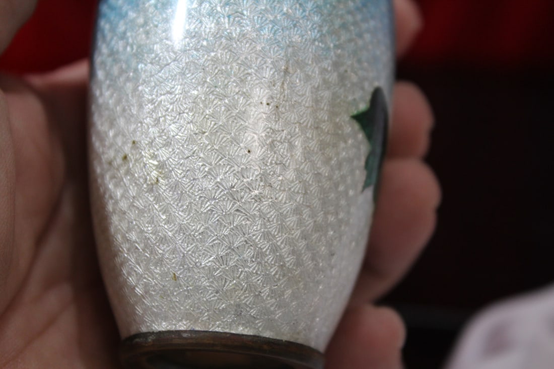 An Antique Japanese Ginbari Small Cloisonne Vase - 10