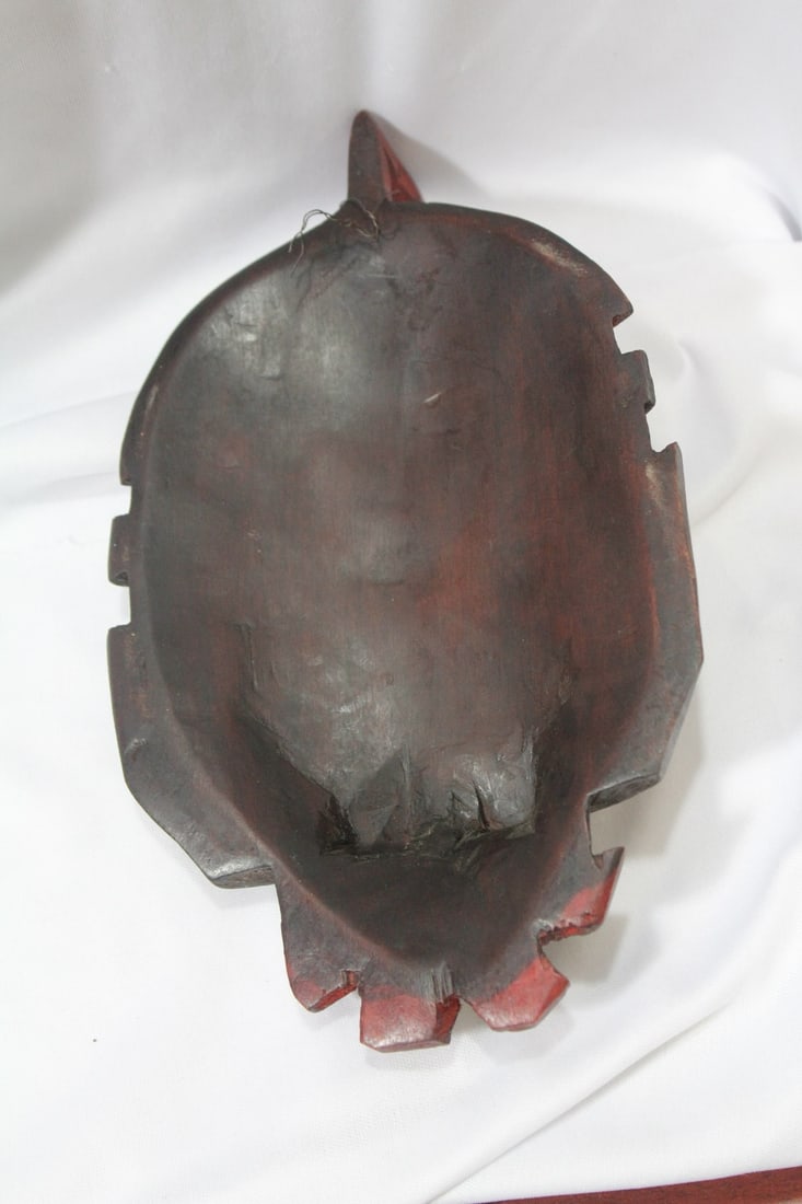 A Wooden Mask Form Wall Hanger - 2