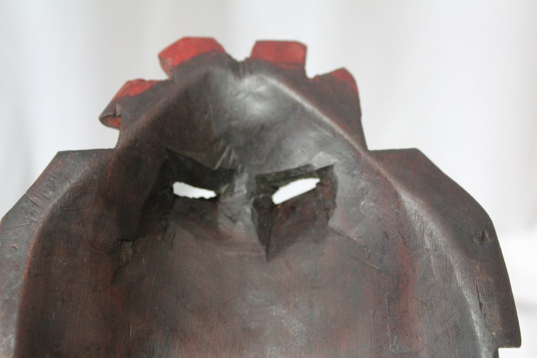 A Wooden Mask Form Wall Hanger - 3