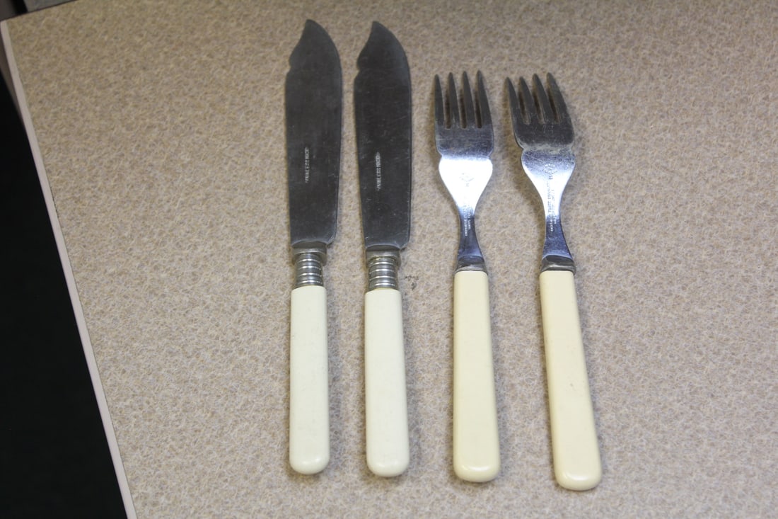 Celluloid Fork and Butter Knives - 2