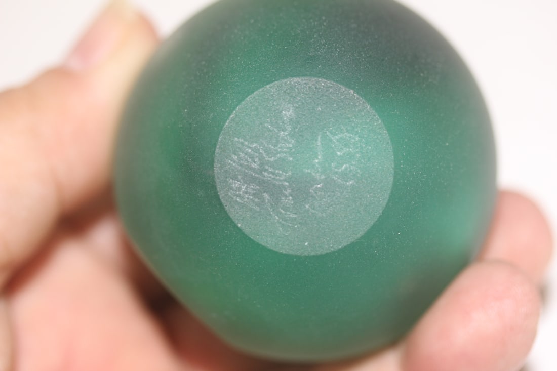 Studio Art Glass Apple Form Perfume Bottle - 2