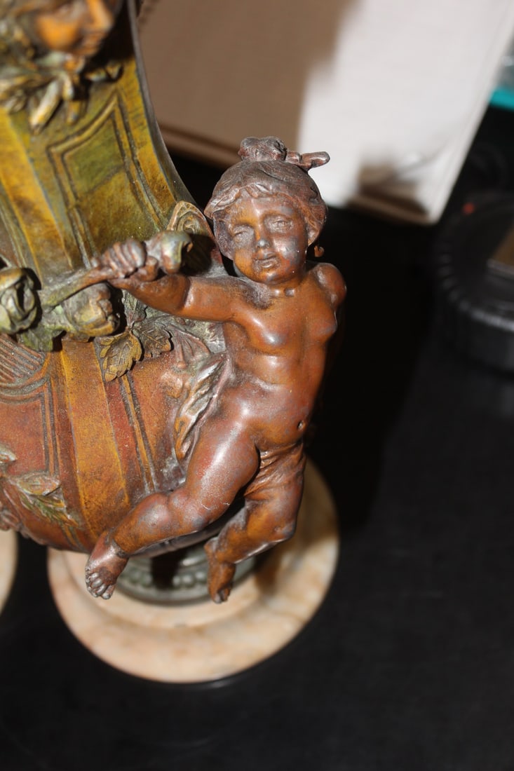 Pair of Metal Urns - 5