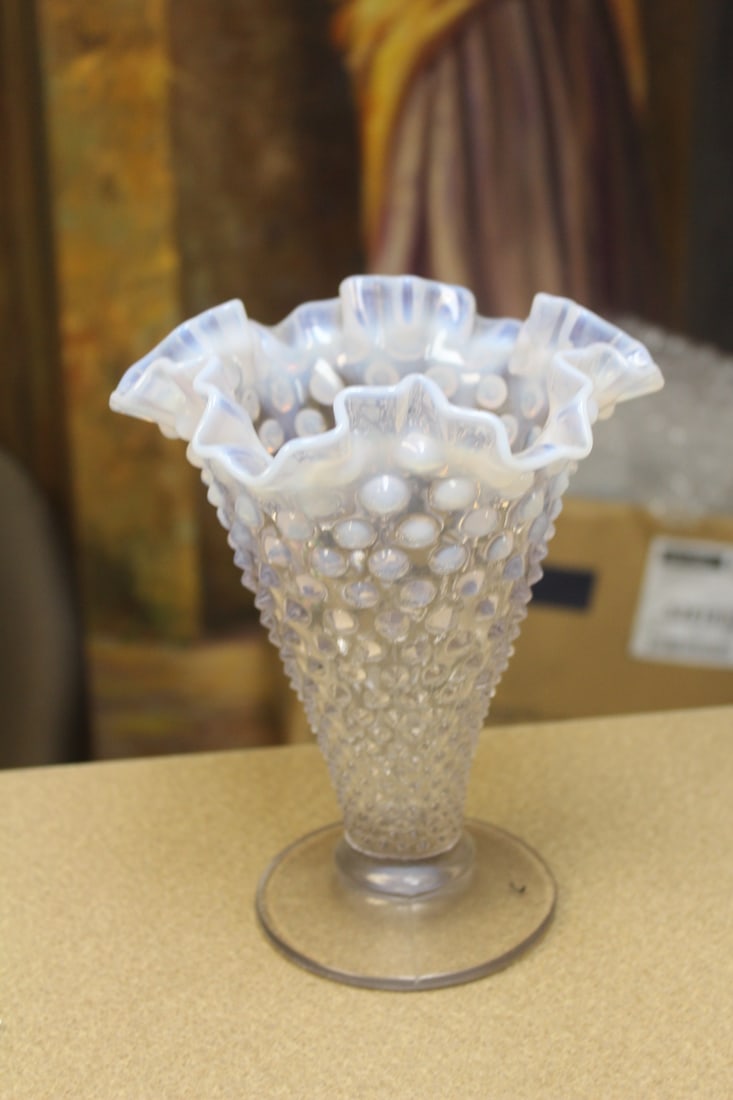 Hobnail Glass Flared Vase - 2