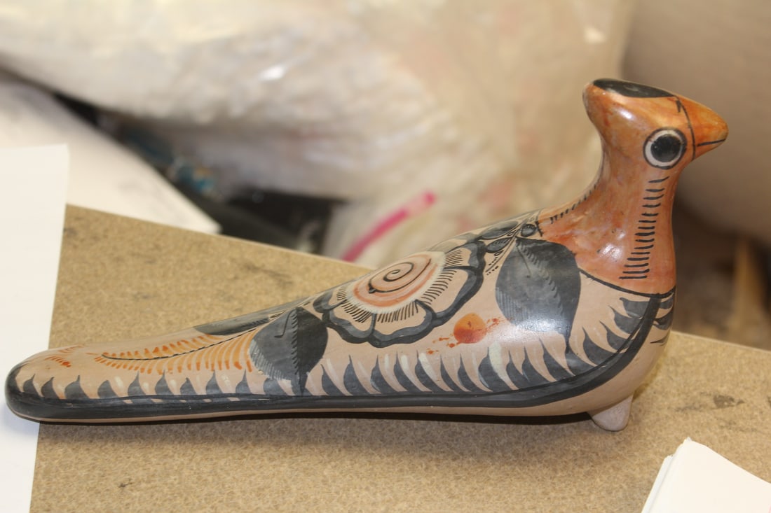 Mexico Tonala Whimsical Pottery Bird - 3