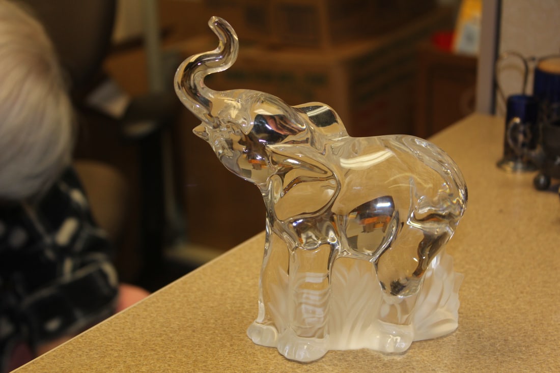 Glass or Crystal Elephant - 3