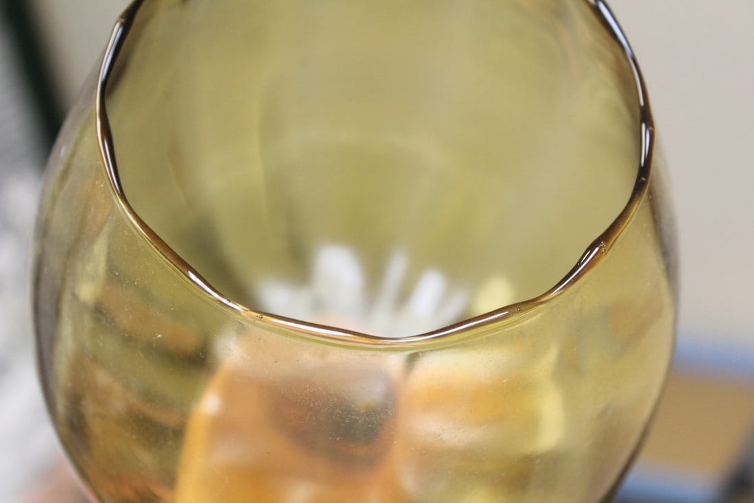 Amber Colour Glass Goblet/Bowl - 4