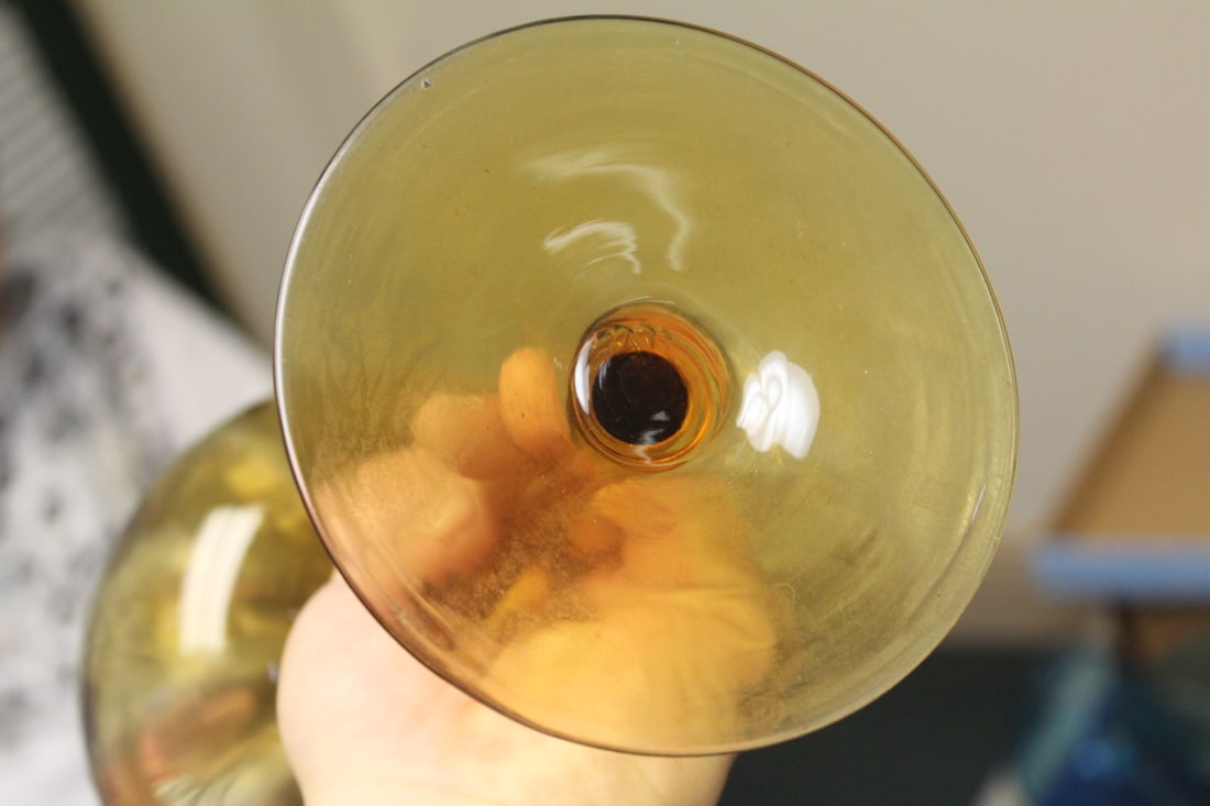 Amber Colour Glass Goblet/Bowl - 5