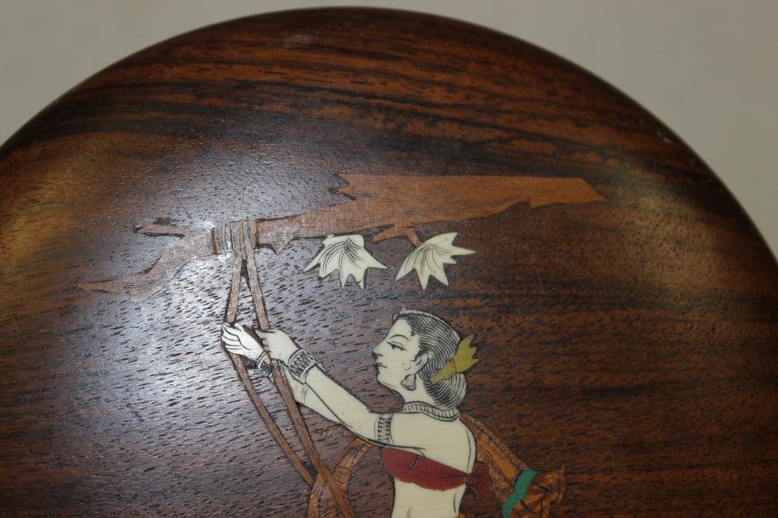 A Wooden, Bone Inlaid Wall Hanger - 3