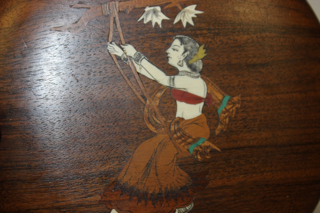 A Wooden, Bone Inlaid Wall Hanger - 4