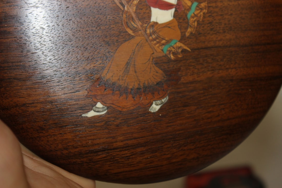 A Wooden, Bone Inlaid Wall Hanger - 5