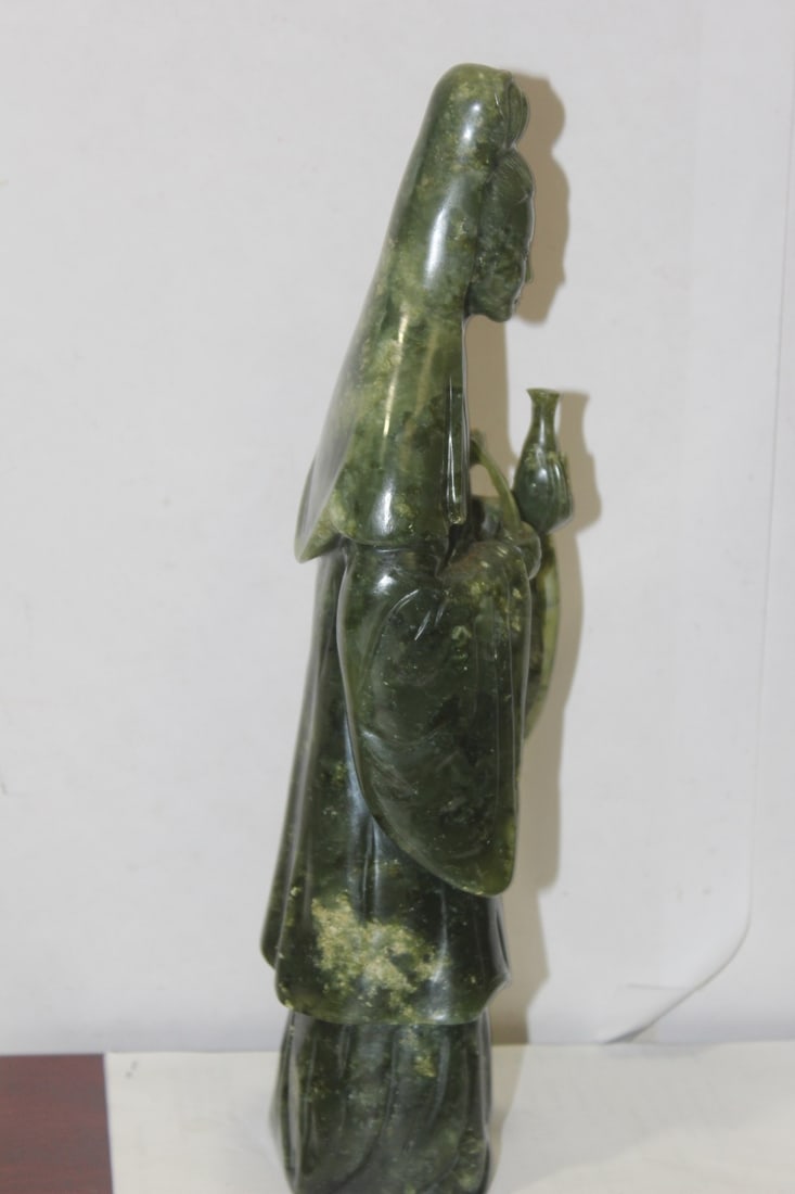 A Fine Chinese Spinach Jade Kwan Yin - 2