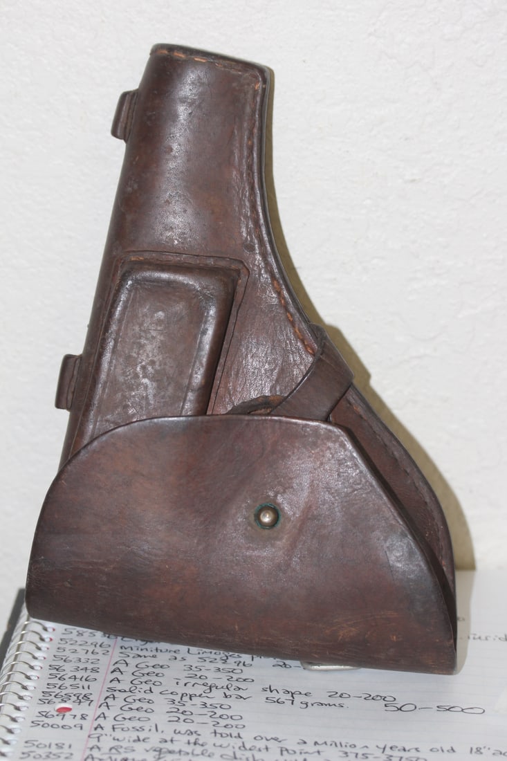 Antique Leather Gun Holster: 8 1/2" long