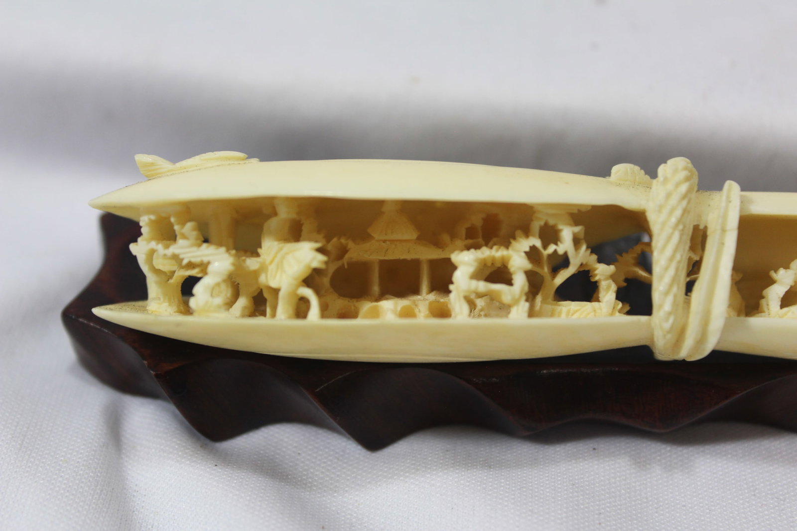 A Well Carved Bone Clam Shell - 5