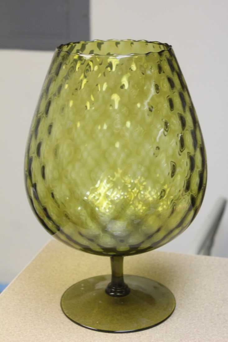 Green Colour Glass Goblet/Bowl - 2
