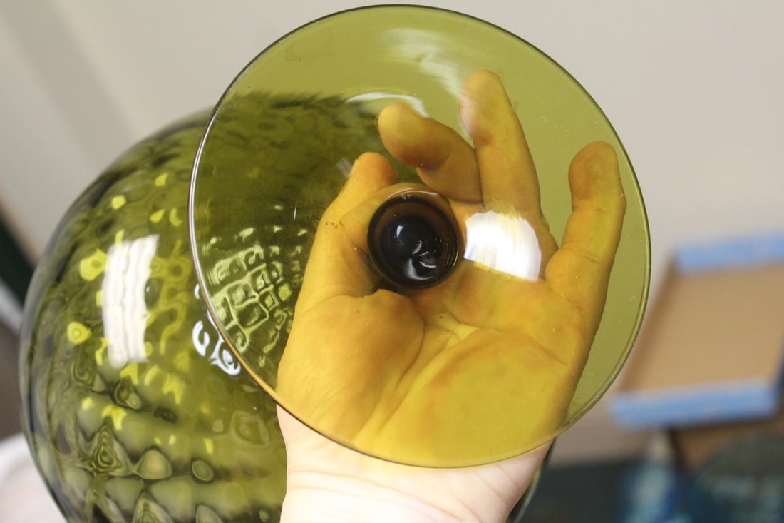 Green Colour Glass Goblet/Bowl - 5