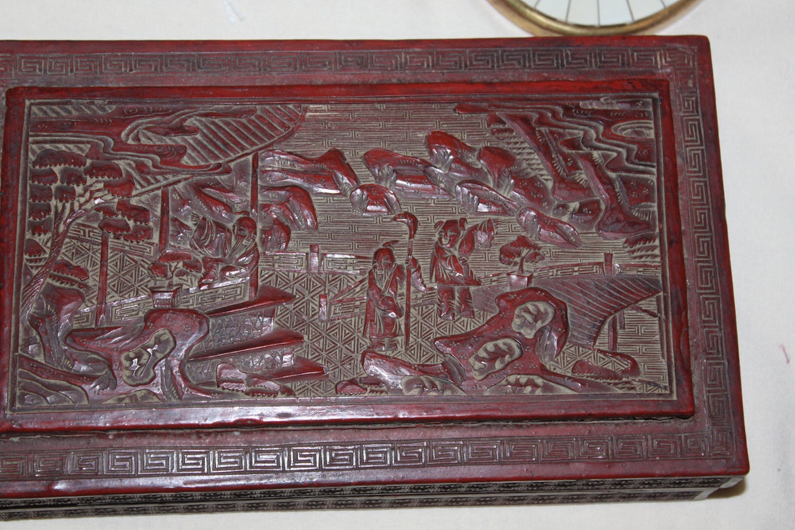 Antique Chinese Large Cinnabar Box - 2