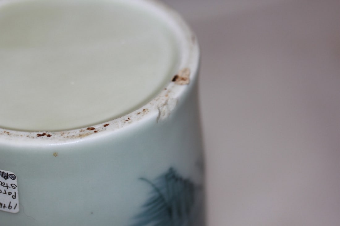 Antique Chinese Tall Porcelain Brush Pot - 2