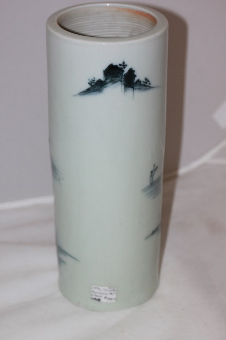 Antique Chinese Tall Porcelain Brush Pot - 4