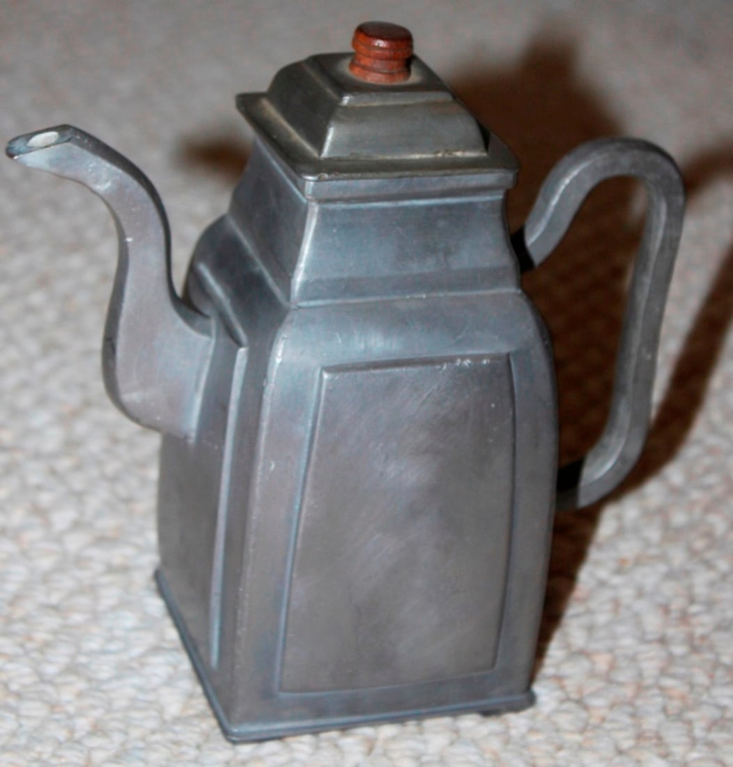 Chinese Antique Pewter Teapot - 2