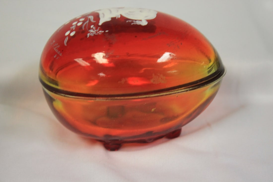 A New Orleans Ruby Red Glass Egg - 2