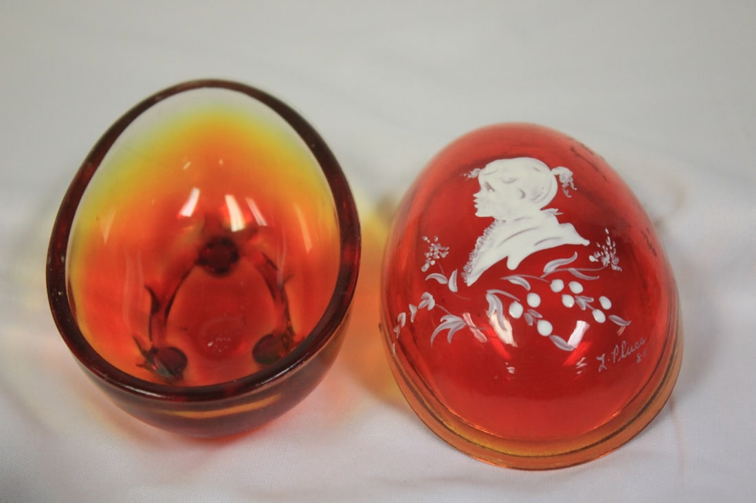 A New Orleans Ruby Red Glass Egg - 4