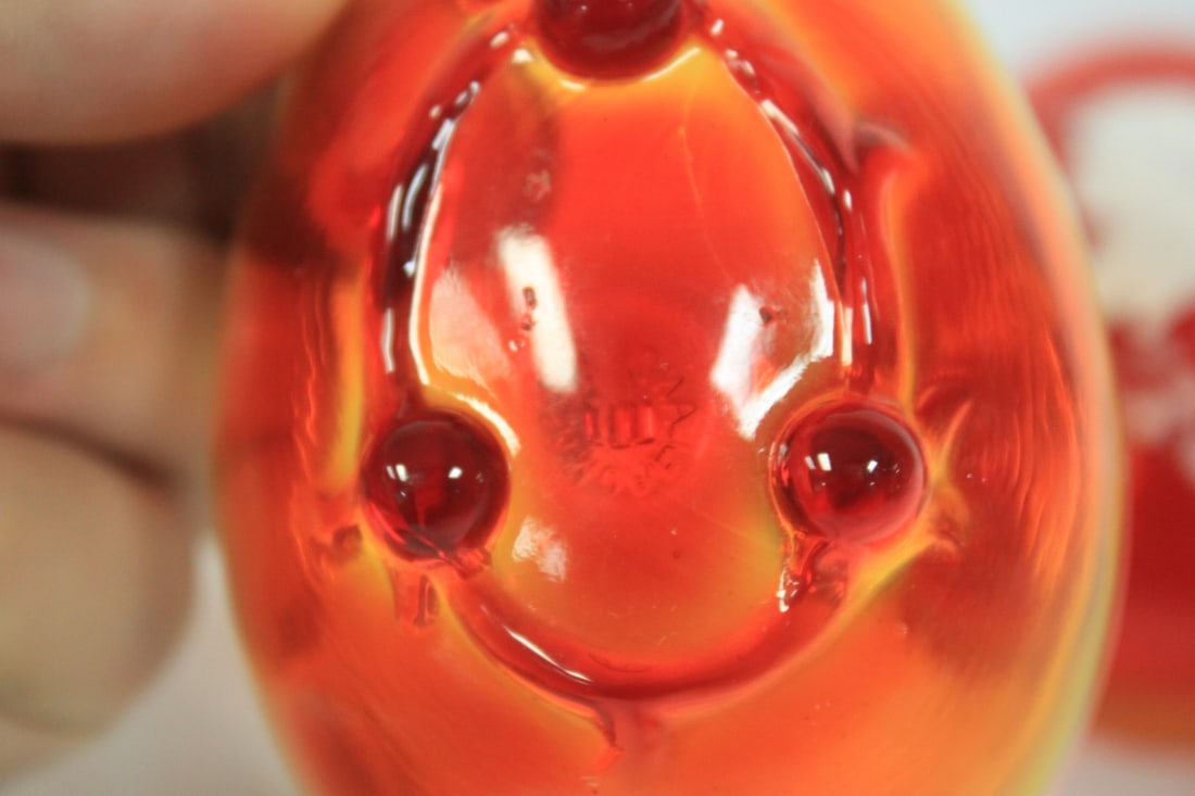 A New Orleans Ruby Red Glass Egg - 6