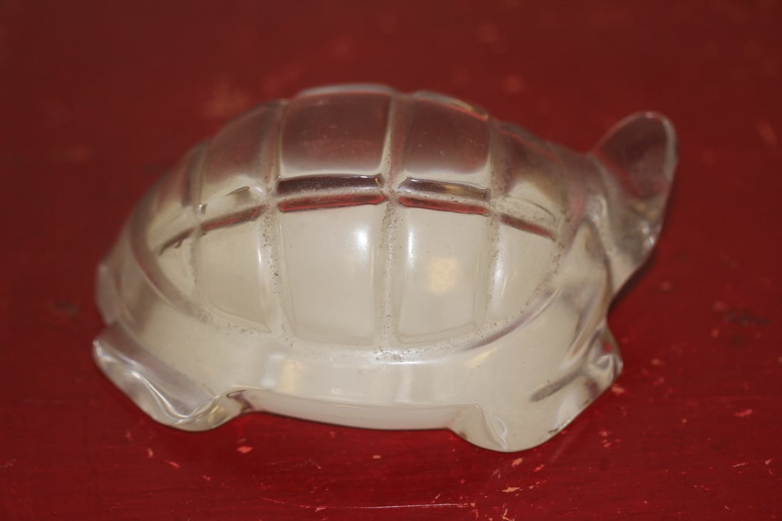 Marked Baccarat Turtle Crystal Paperweight - 2
