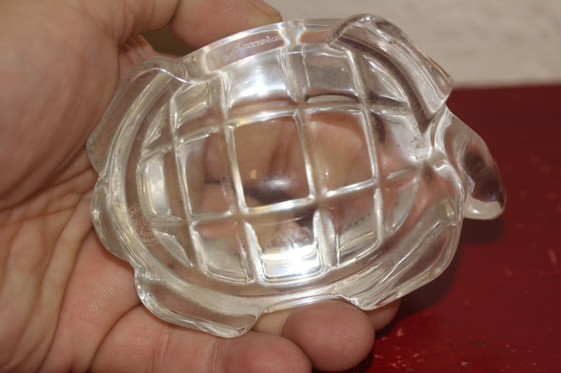 Marked Baccarat Turtle Crystal Paperweight - 4