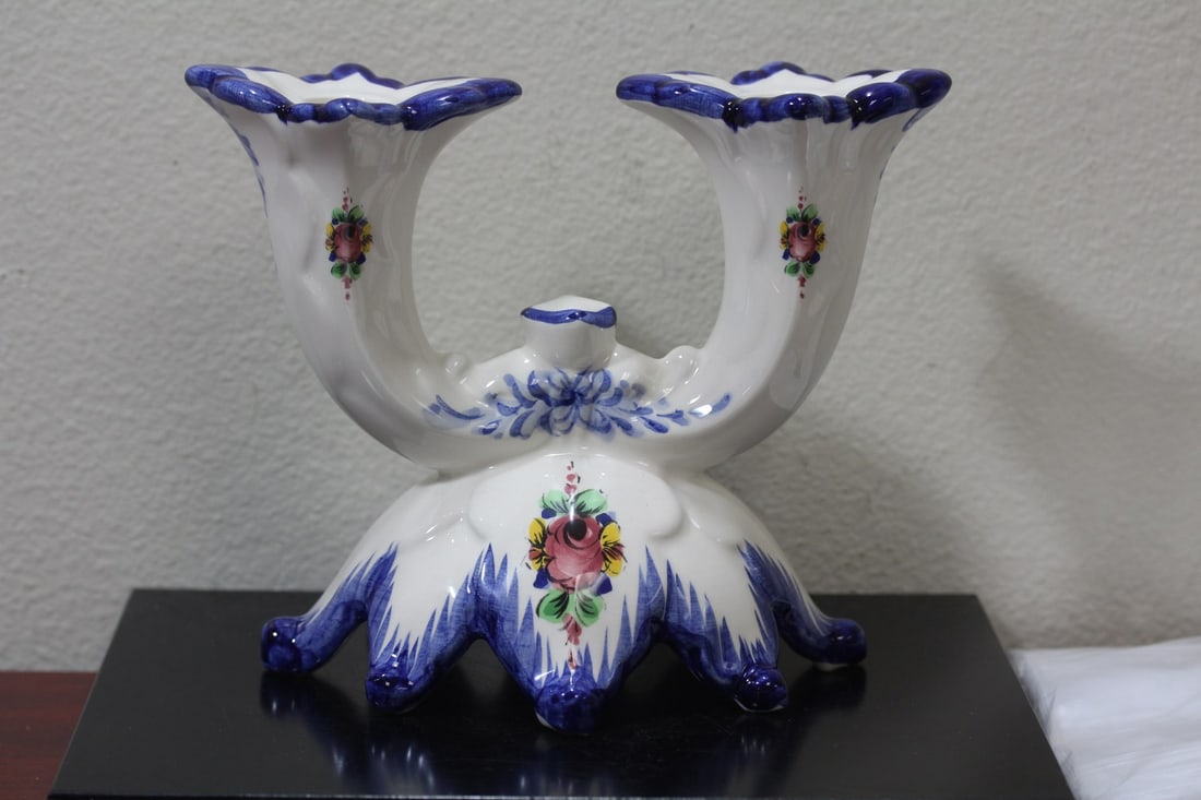 An Alcobach Portugal Ceramic Candle Stick - 3