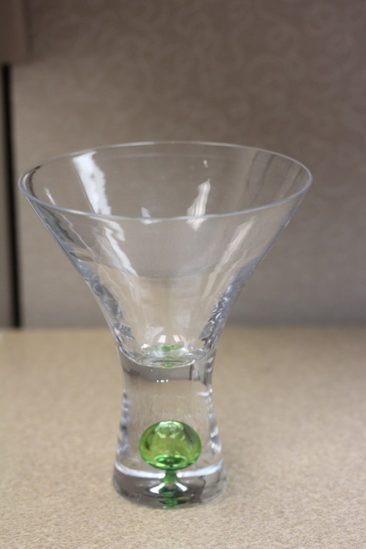 Decorative Art Glass Cup: 5 1/4" tall by 4 5/8" wide