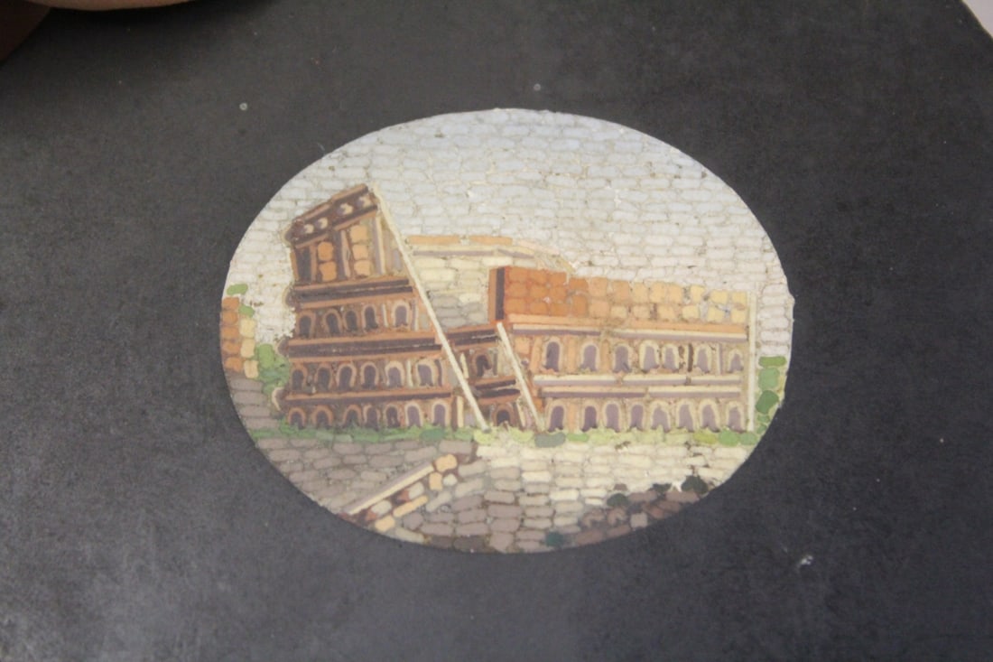 An Italian Micro Mosaic Black Slate Paperweight - 5