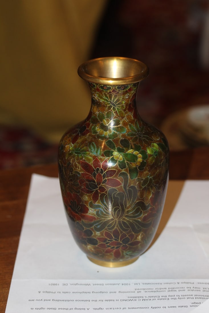 Vintage Chinese Cloisonne Vase - 3