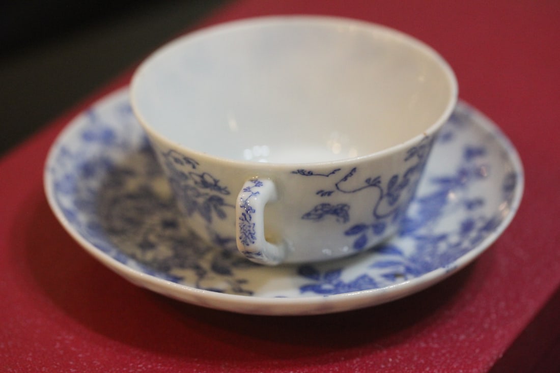 Antique Japanese Blue and White Cup and Saucer - 2