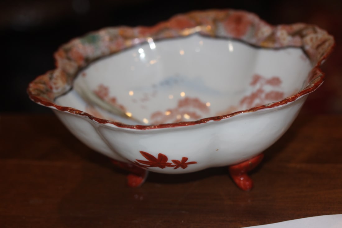Footed Geisha Girl Japanese Bowl - 4