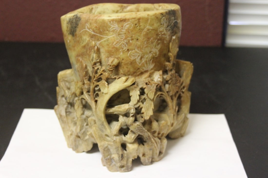 A Chinese Soap Stone Carving: 7" tall x 7" wide