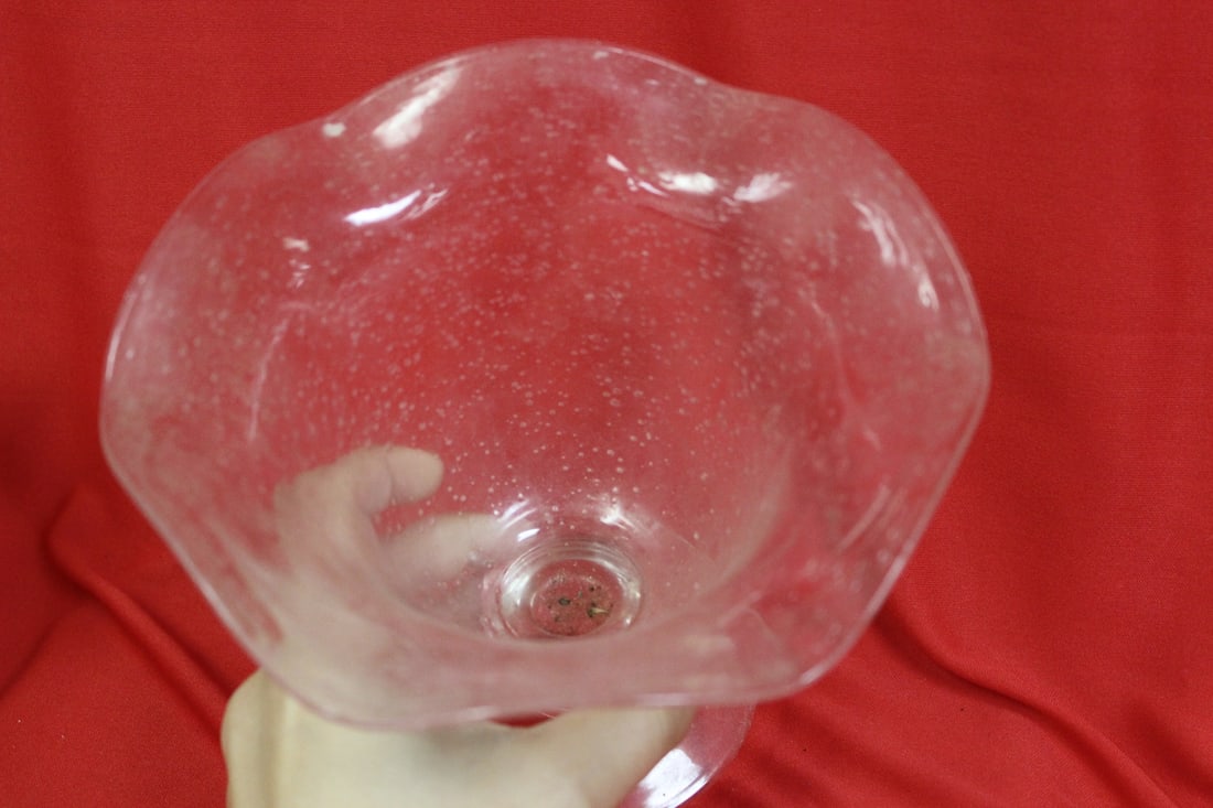 A Pink Art Glass Vase/Bowl - 2
