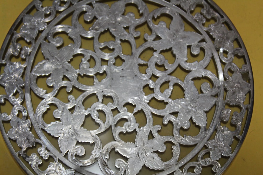 A Sterling and Glass Trivet - 3