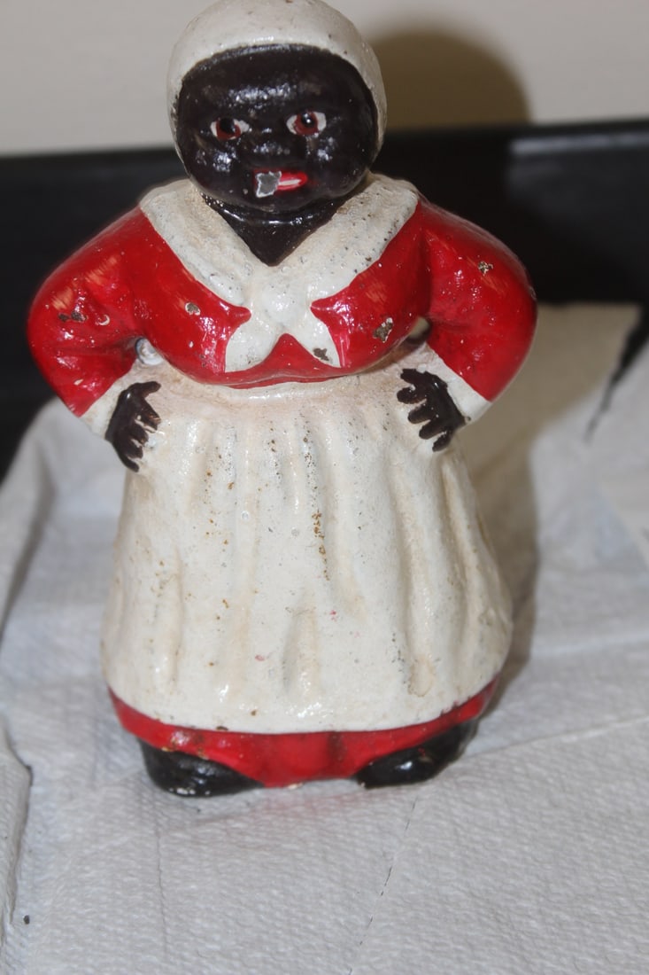Black Americana Cast Iron Bank: 5 1/2" tall